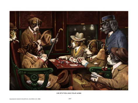 His Station and Four Aces - Cassius Marcellus Coolidge Paintings